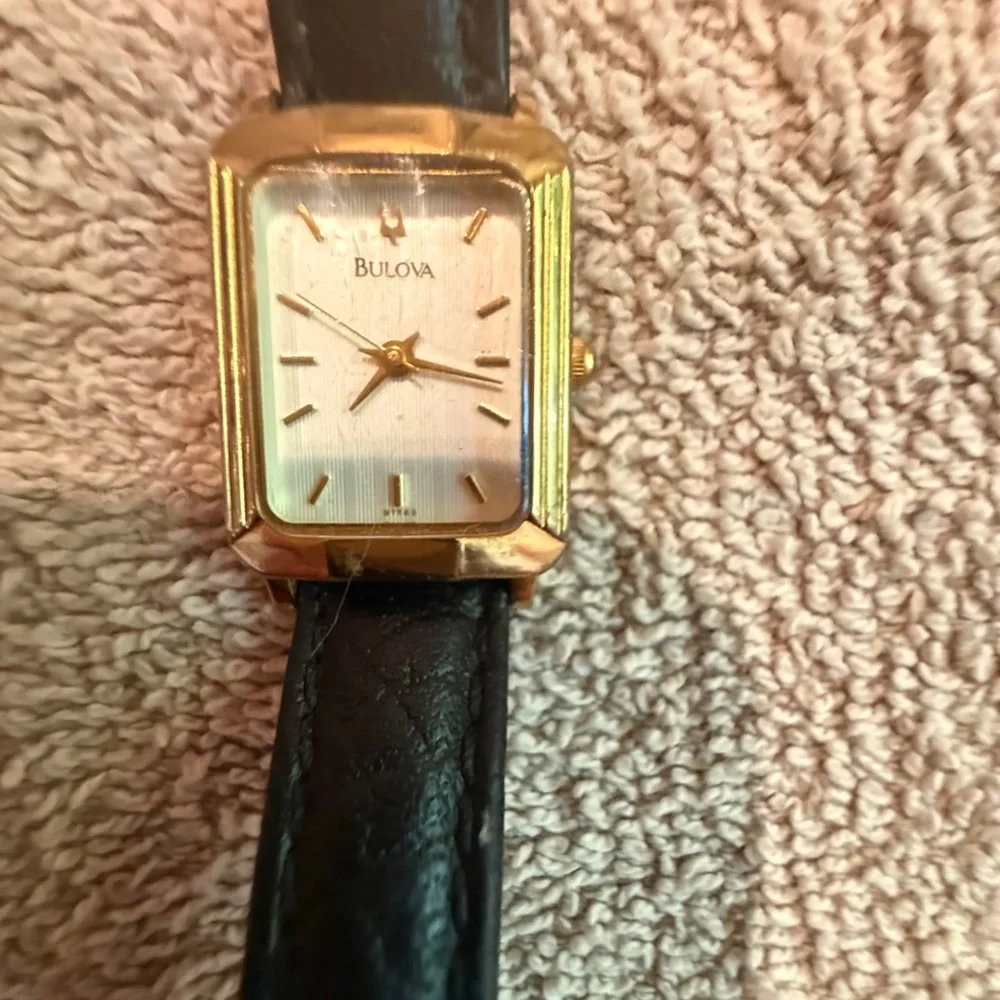 Bulova Gold-Tone Watch with Black Strap - Picture 3 of 7
